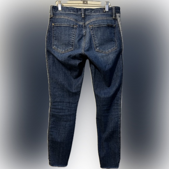 7 For All Mankind Ankle Skinny Jeans Reverse Step Side Panel Mojave Dusk Size 27 - Picture 6 of 13